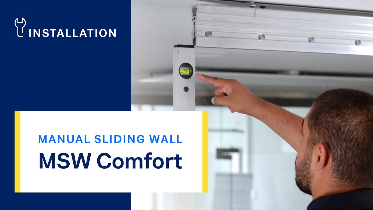 Installation video | MSW Comfort In the following video, we will show you the assembly of a GEZE manual sliding wall system, with the mechanical automatic 'MSW Comfort' panel locking mechanism.